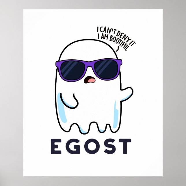 Poster Egost Funny Halloween Ego Ghost Pun (Devant)