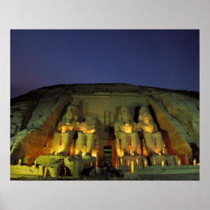 Poster Egypte, Abu Simbel, figures colossales de Ramesses