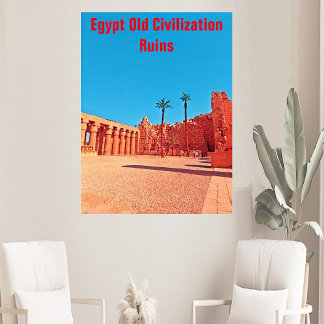 Poster Egypte Vieille Civilisation Ruines Paysage Mur du 