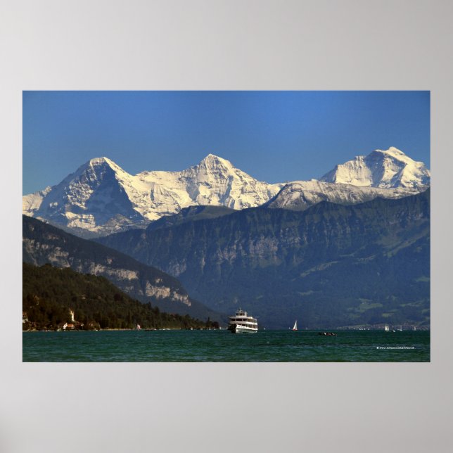 Poster Eiger, Mönch & Jungfrau, Thunersee, Suisse (Devant)