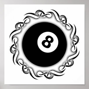 Poster eightball tribal