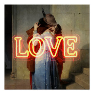 Poster El Bacio Remix – Néon « LOVE » Mur d'art et marcha