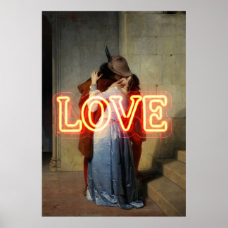 Poster El Bacio Remix – Néon « LOVE » Mur d'art et Merch