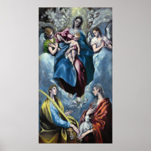 Poster El Greco Madonna et enfant avec le saint Martina