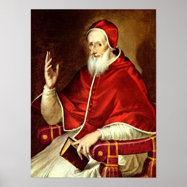 Poster El Greco - Portrait du Pape Pie V (Devant)