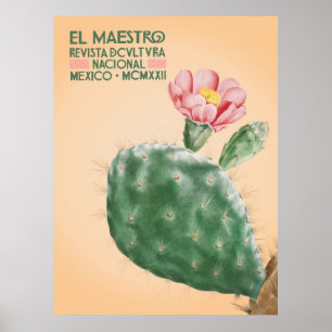 Poster El Maestro Cactus Print Art Botanique Mexicain