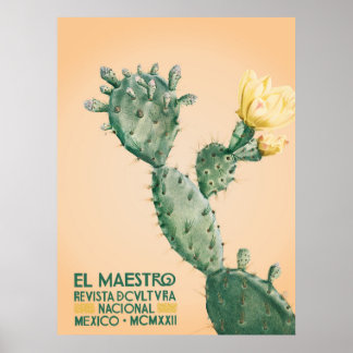 Poster El Maestro Cactus Print | Art Botanique Mexicain