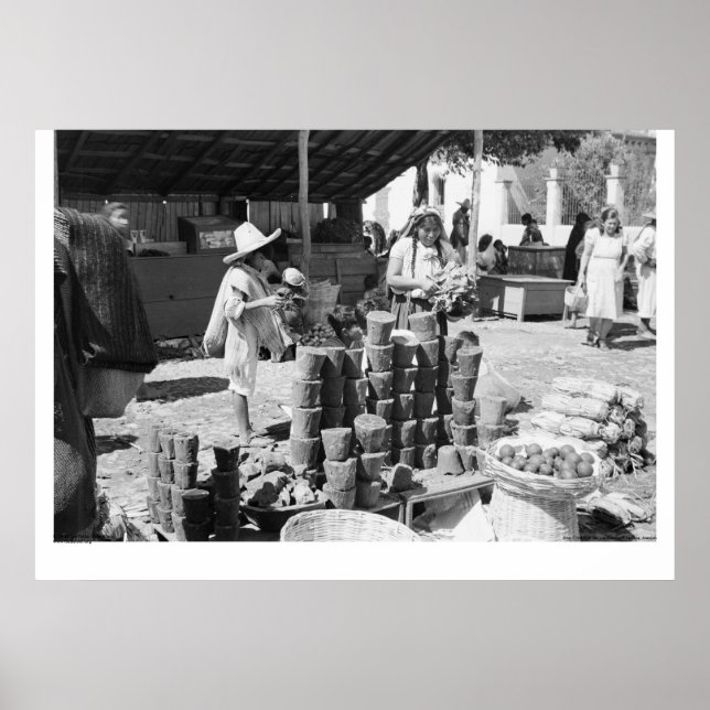 Poster El Mercado, San Cristobal de Las Casas (Devant)
