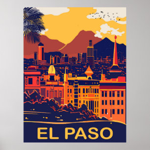 Poster El Paso, Texas, Paysage urbain, Voyage