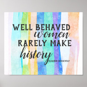 Poster Eleanor Roosevelt citation sur l'aquarelle colorée