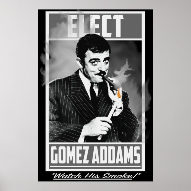 Poster Elect Gomez Addams Regarde Sa Fumée (Devant)