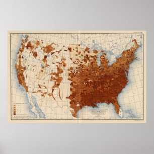 Poster Électeurs de nègre d'illettrés de 80 proportions