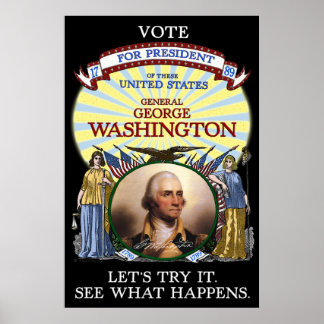 Poster Élection de George Washington en 1789