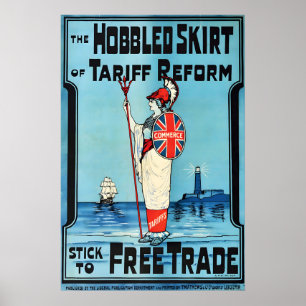 Poster Élection des Libéraux Vintage Stick to Free Trade