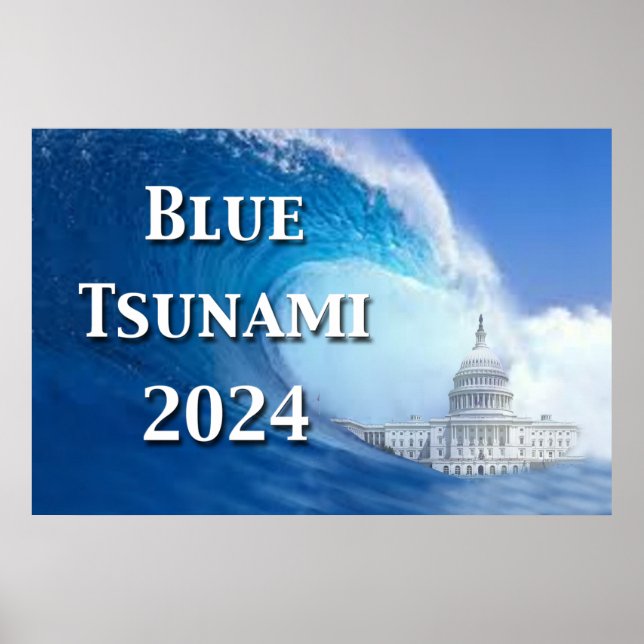 Poster Élection du tsunami bleu 2024 (Devant)