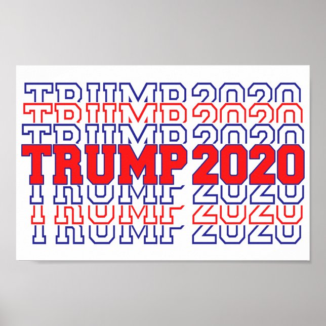 Poster Élection Trump 2020 Rouge Blanc Bleu (Devant)
