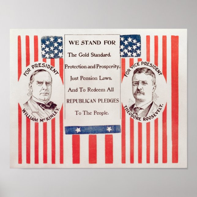Poster Électoral McKinley Et Roosevelt - 1900 (Devant)