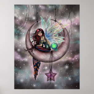 Poster Electra Fae Fairy on Moon Imaginaire