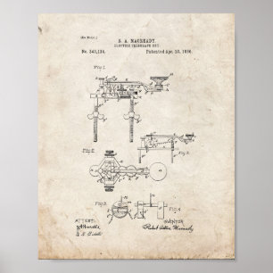 Poster Electric Telegraph Key Patent - Old Look