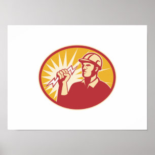 Poster Électricien Électricien Électricien Éclair