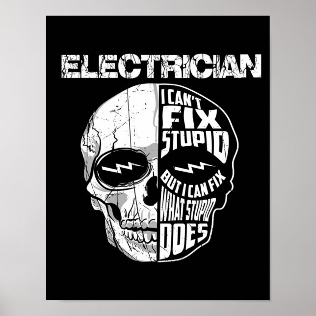 Poster Electricien Je ne peux pas réparer un cadeau de cr (Devant)