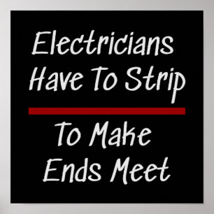 Poster Electriciens plaisanter Funny Nouveauté Humour éle