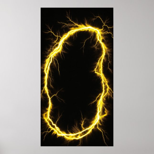 Poster Electrification de la texture de la fourrure noire (Devant)