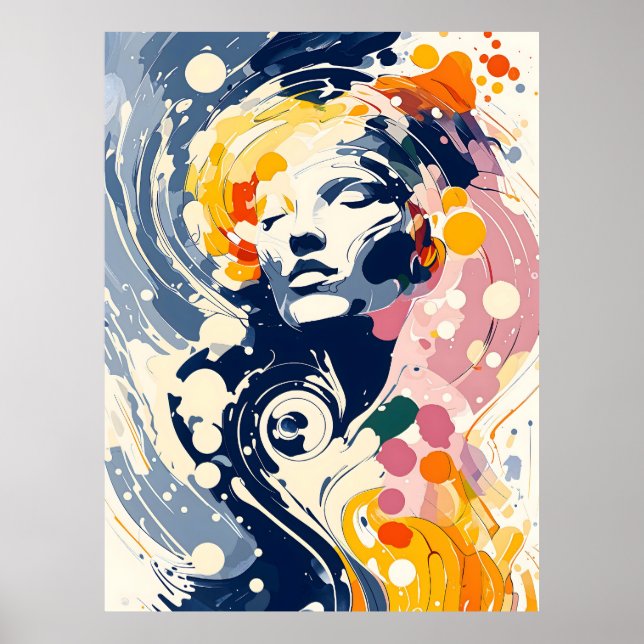 Poster Élégance Abstraite - Couleurs et émotion (Devant)