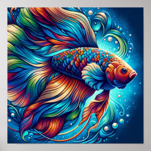Poster Élégance Aquatique Vibrante Le Poisson Grace