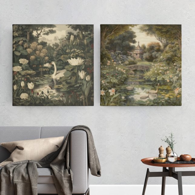 Poster Élégance botanique - Le cygne dans la forêt (Créateur téléchargé)