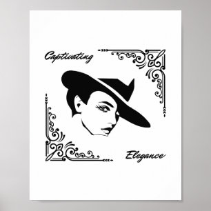 Poster Élégance captivante Belle femme moderne