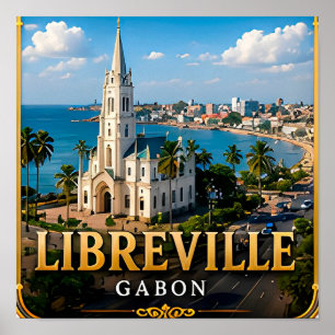 Poster Élégance côtière de Libreville et patrimoine gabon