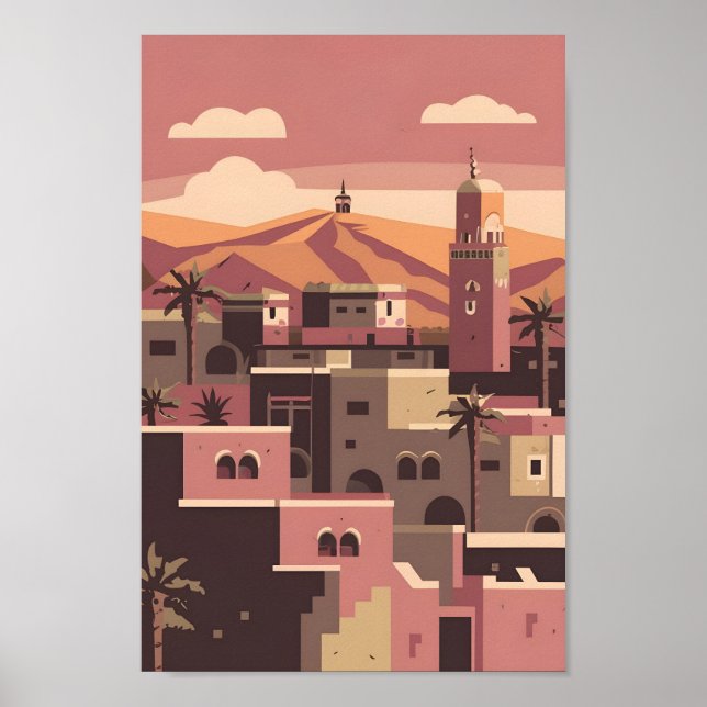 Poster Elégance culturelle Marrakech City 4K Vector (Devant)