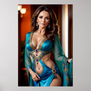 Poster Élégance de la femme turquoise (5)