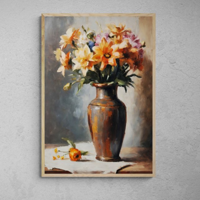 Poster Élégance de la fleur : peinture de vase de fleurs (Créateur téléchargé)