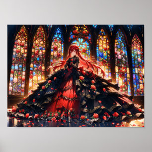 Poster Élégance de la Rose Cramoisi
