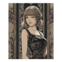 Élégance de l'Anime magique - AI Little robe noire