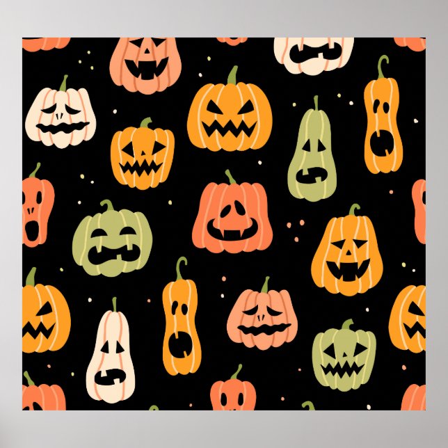 Poster Élégance éffrayante : Art Citrouille d'Halloween (Devant)