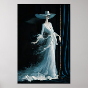 Poster Élégance Éthérée : Femme en Blanc