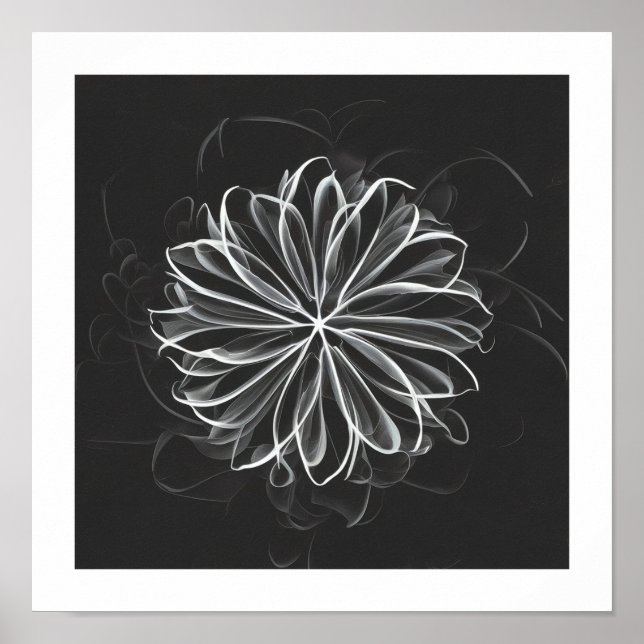 Poster Élégance éthérée : Fleur blanche céleste (Devant)