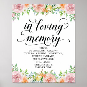 Poster Élégance Florale Panneau de Mariage Floral Mémoria