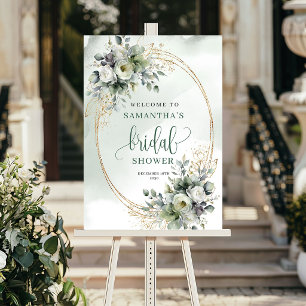 Poster Élégance Fraîche Bienvenue Mariage Eucalyptus Si