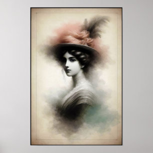 Poster Élégance Intemporelle dans un Portrait Enfumé