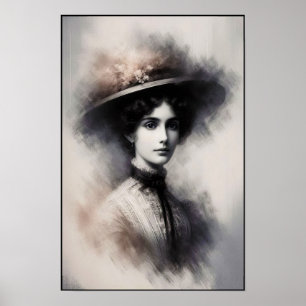 Poster Élégance Intemporelle dans un Portrait Enfumé