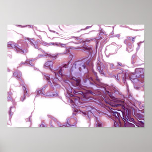 Poster Élégance Marbre Rose Violet