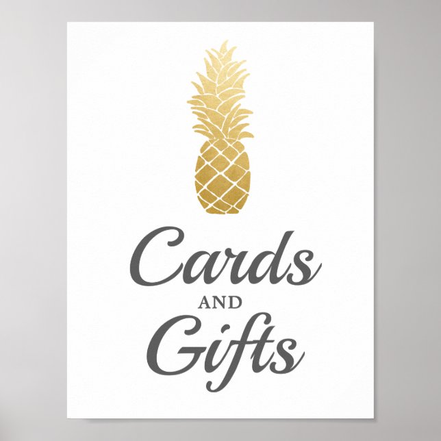 Poster Élégance tropicale | Cartes Et Cadeaux À Ananas Si (Devant)