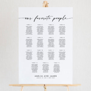 Poster Elégant 15 Tables Favoris Personnes Sièges Graphiq
