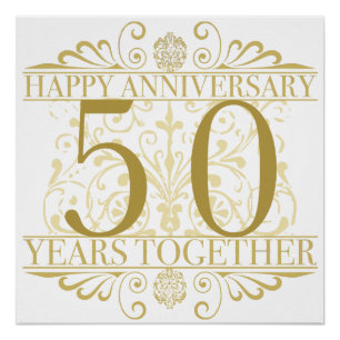Poster Élégant 50e anniversaire