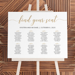 Poster Élégant 8 Tables Trouvez Votre Place Plan de Table