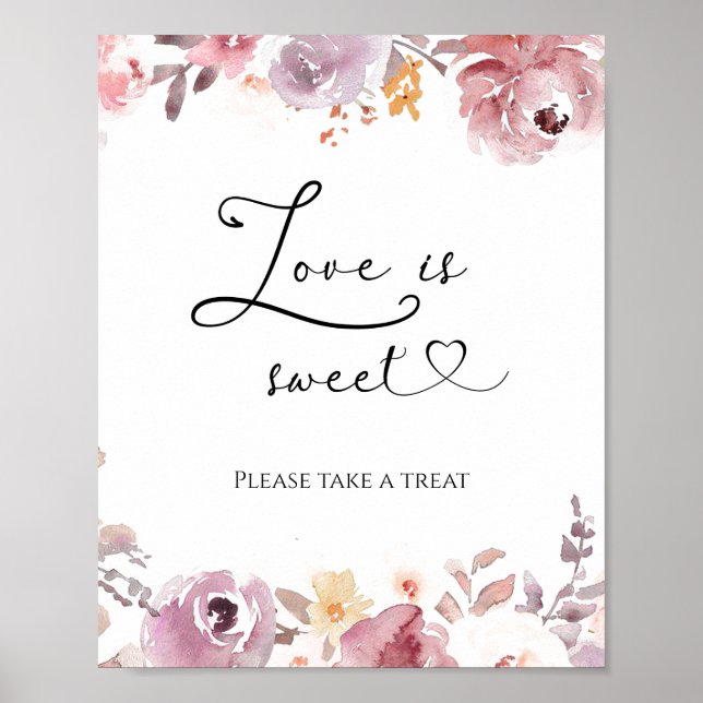 Poster Élégant Amour Fleur sauvage est douceur nuptiale (Devant)